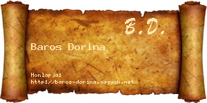 Baros Dorina névjegykártya
